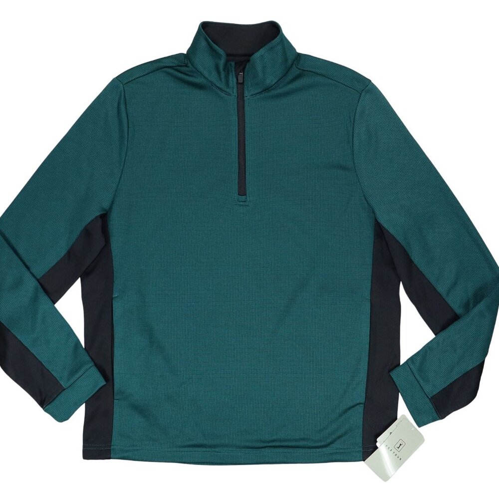PGA Tour Golf Jacket Men's Thermal Stretch 1/4 Zip Pullover NWT Dark Green